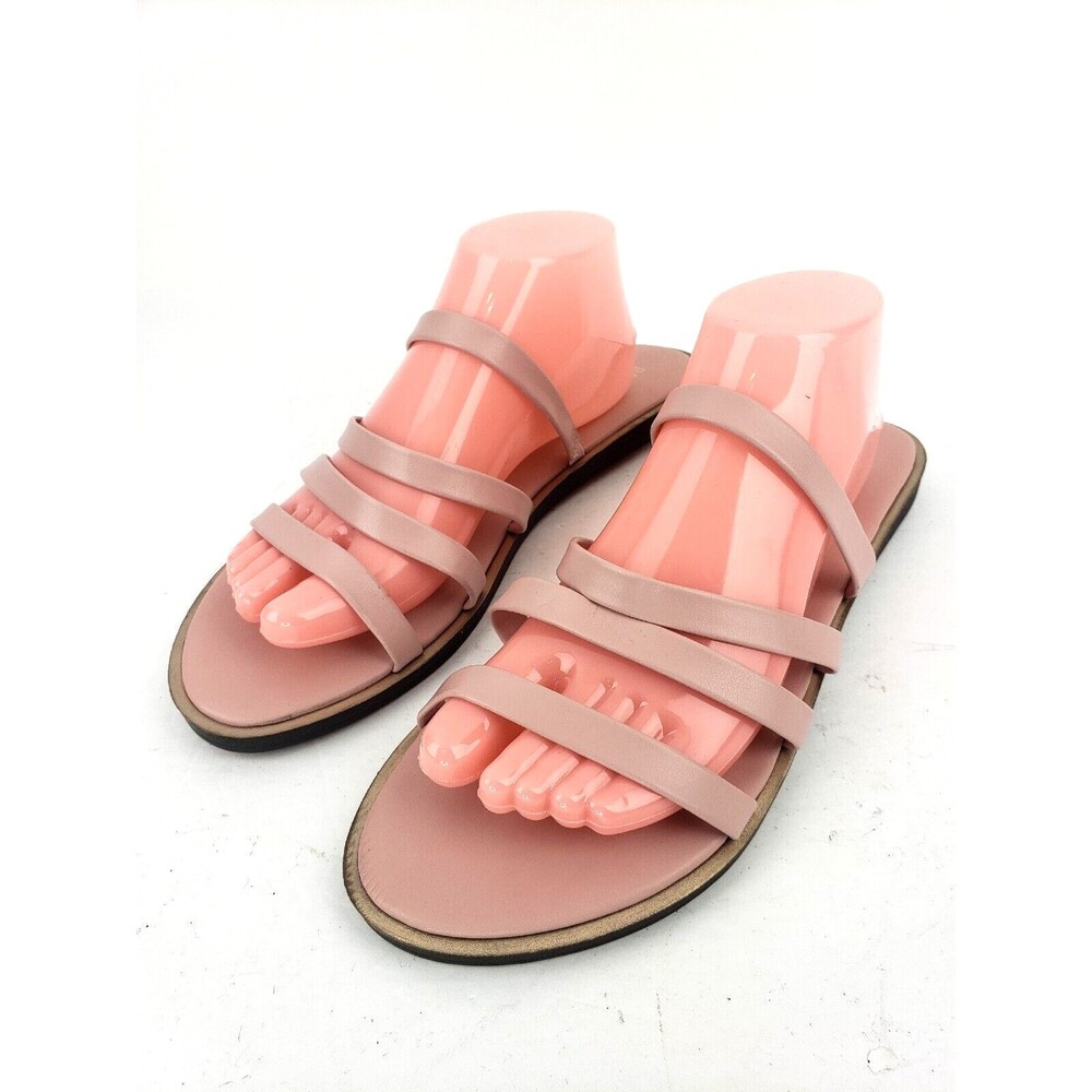 Reaction Kenneth Cole Sloan Four Band Strappy Slide Sandal in Blush Pink Size 11